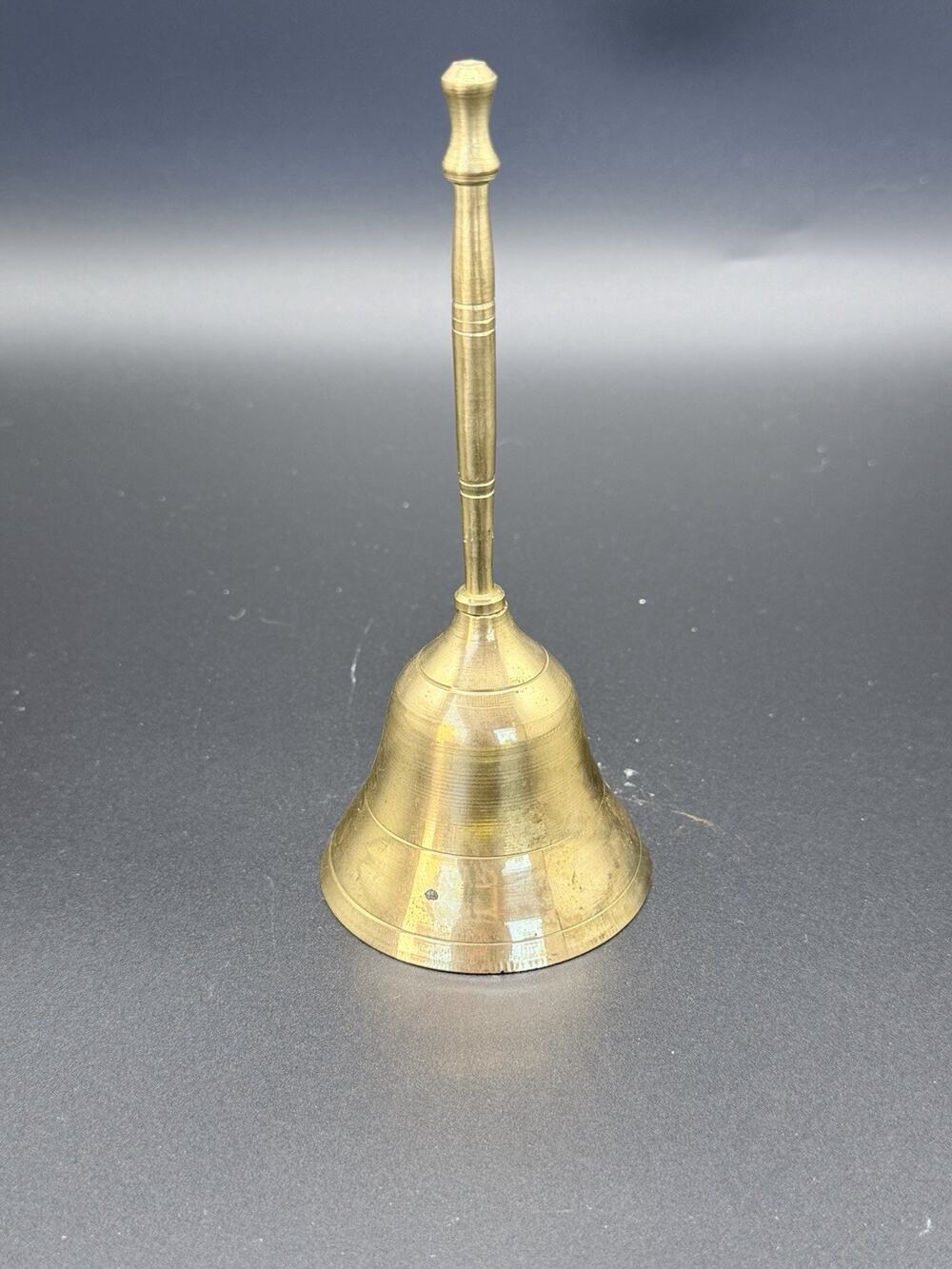 Vintage Brass Hand Bell Made in India 6” Dinner School Desk Call Bell